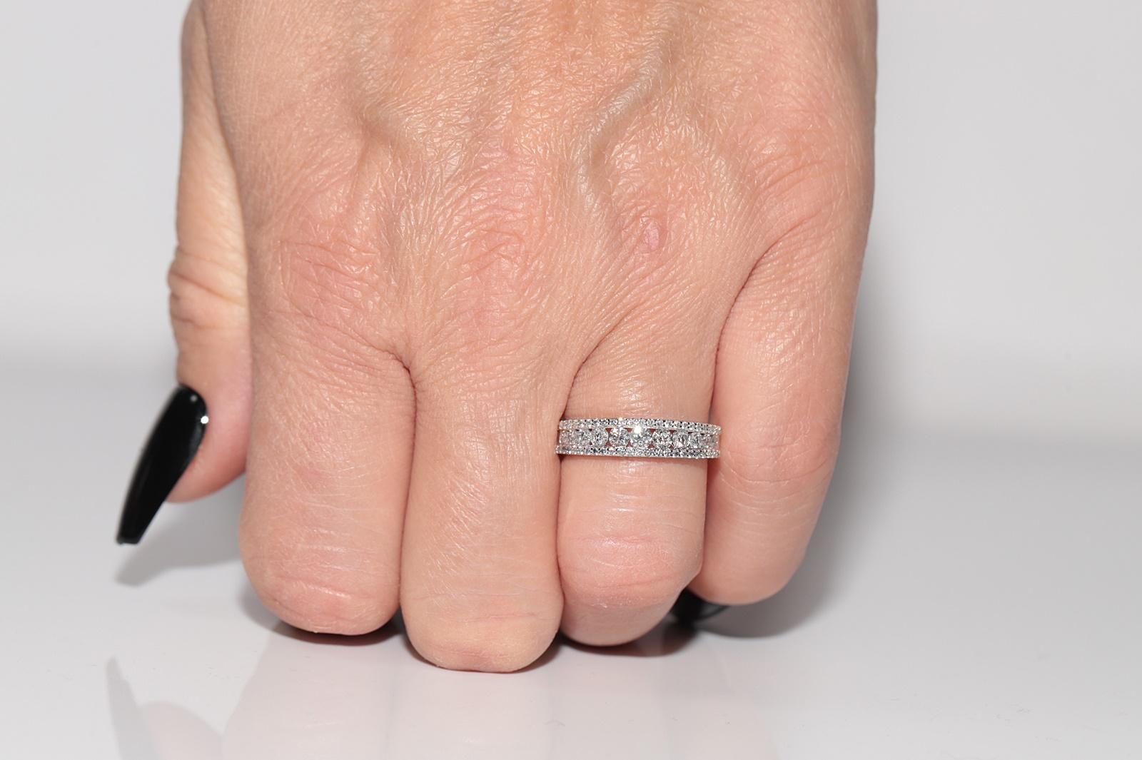 Anillo con banda decorada con diamantes naturales de oro de 14k de nueva factura en venta 8