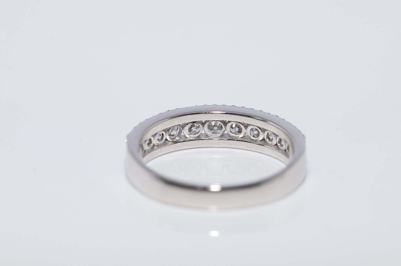 Anillo con banda decorada con diamantes naturales de oro de 14k de nueva factura en venta 1