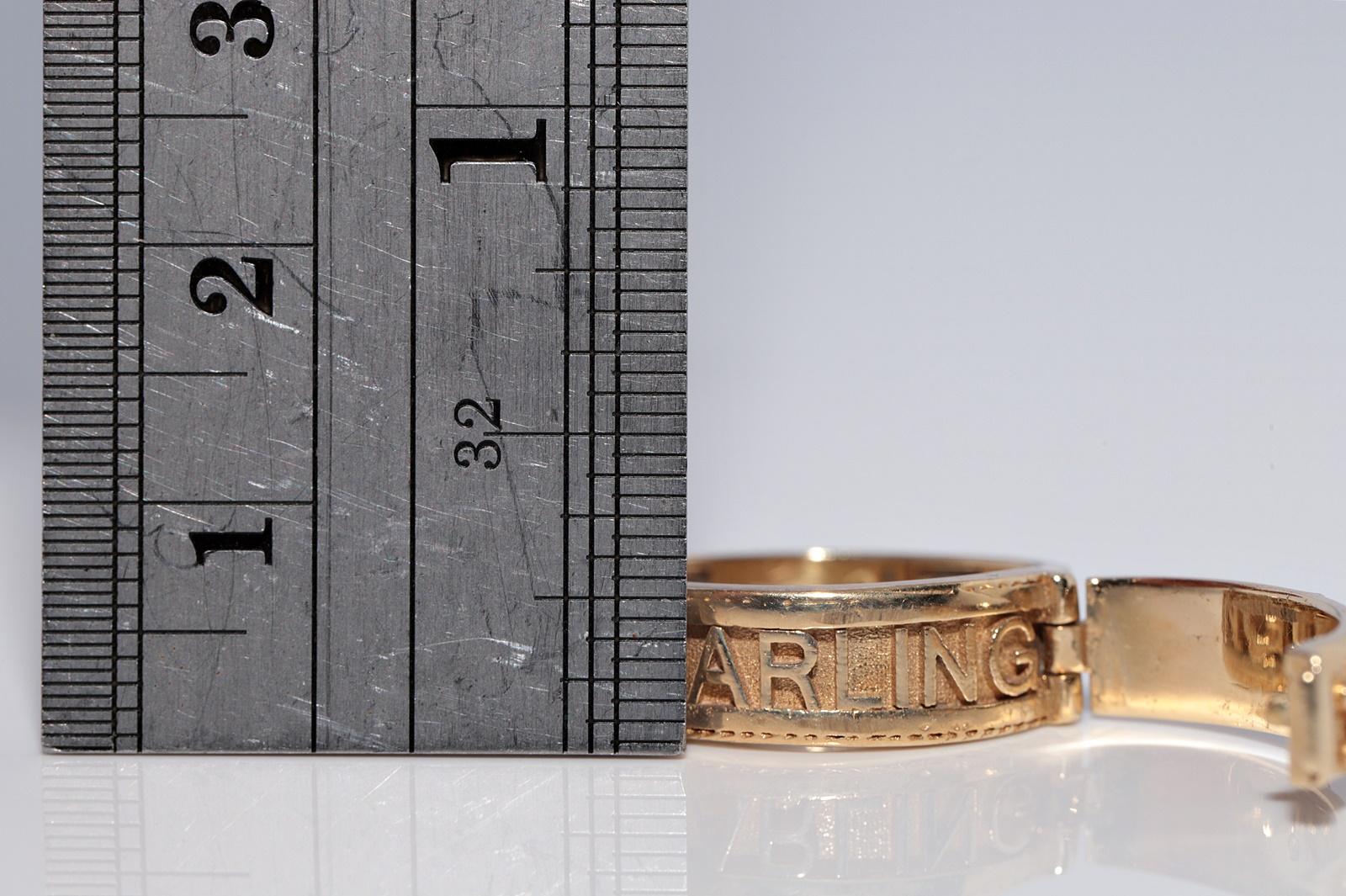 New Made 14k Gold Natural Diamond Decorated Darling Written Ring For Sale 5