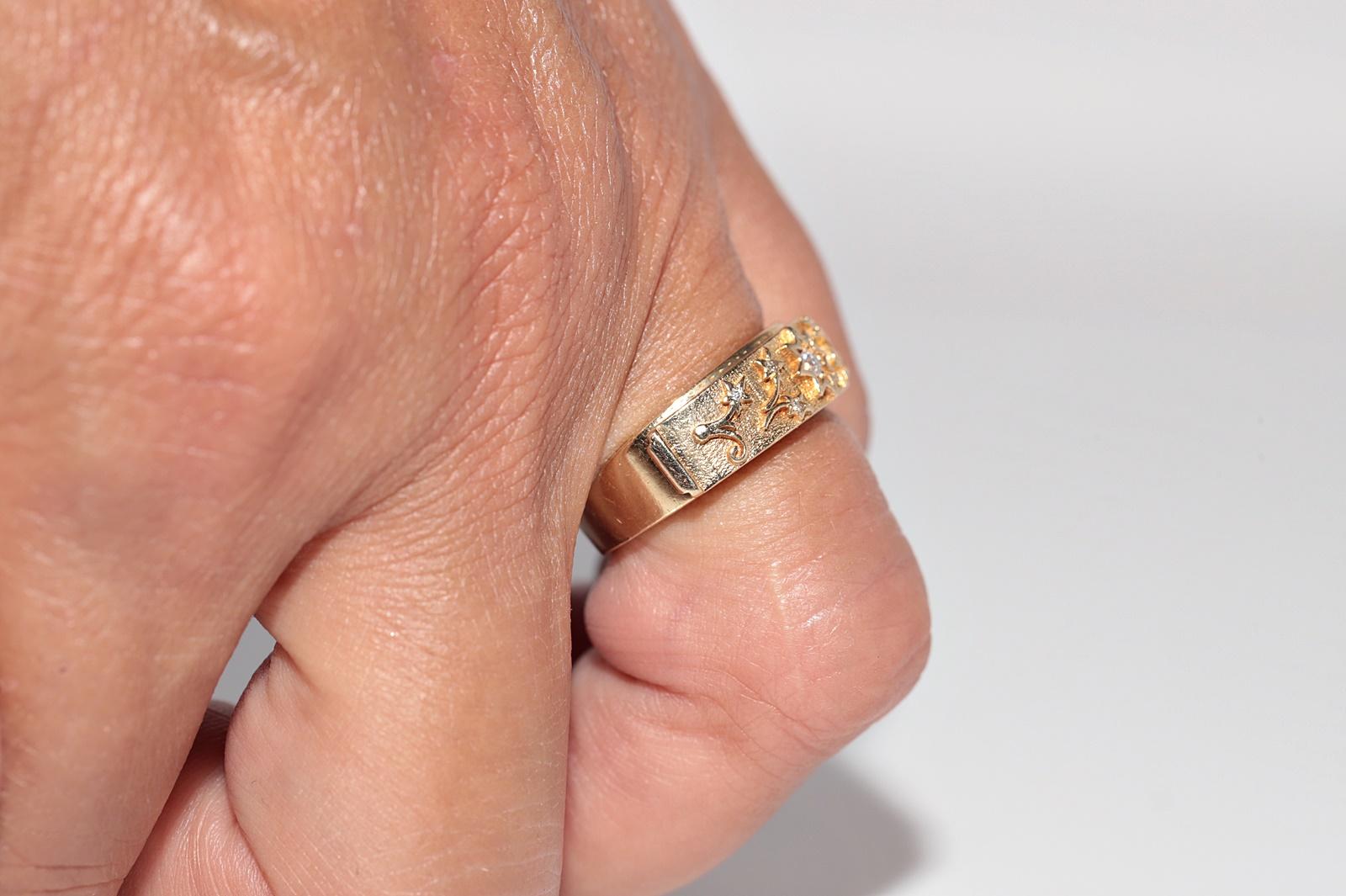 New Made 14k Gold Natural Diamond Decorated Darling Written Ring For Sale 12