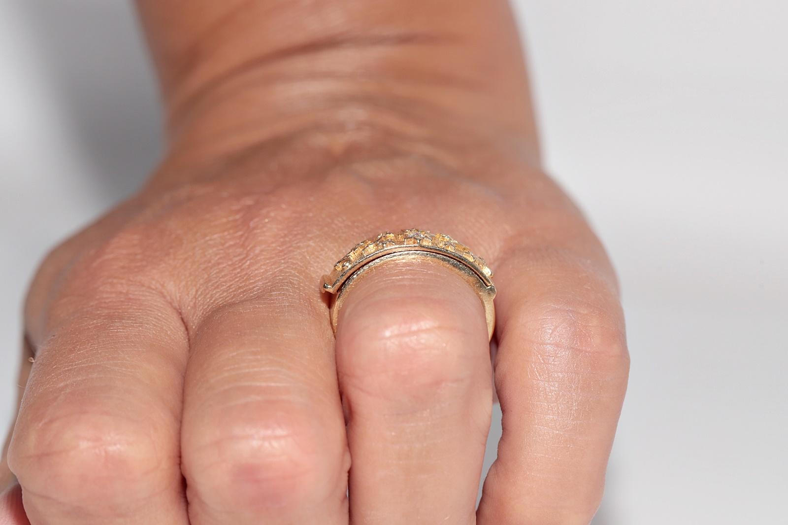 New Made 14k Gold Natural Diamond Decorated Darling Written Ring For Sale 13