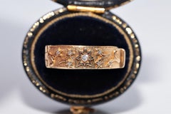 New Made 14k Gold Natural Diamond Decorated Darling Written Ring