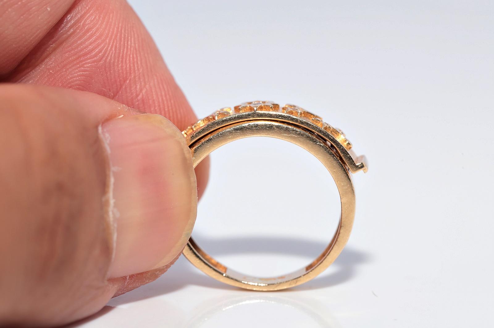 Brilliant Cut New Made 14k Gold Natural Diamond Decorated Darling Written Ring For Sale