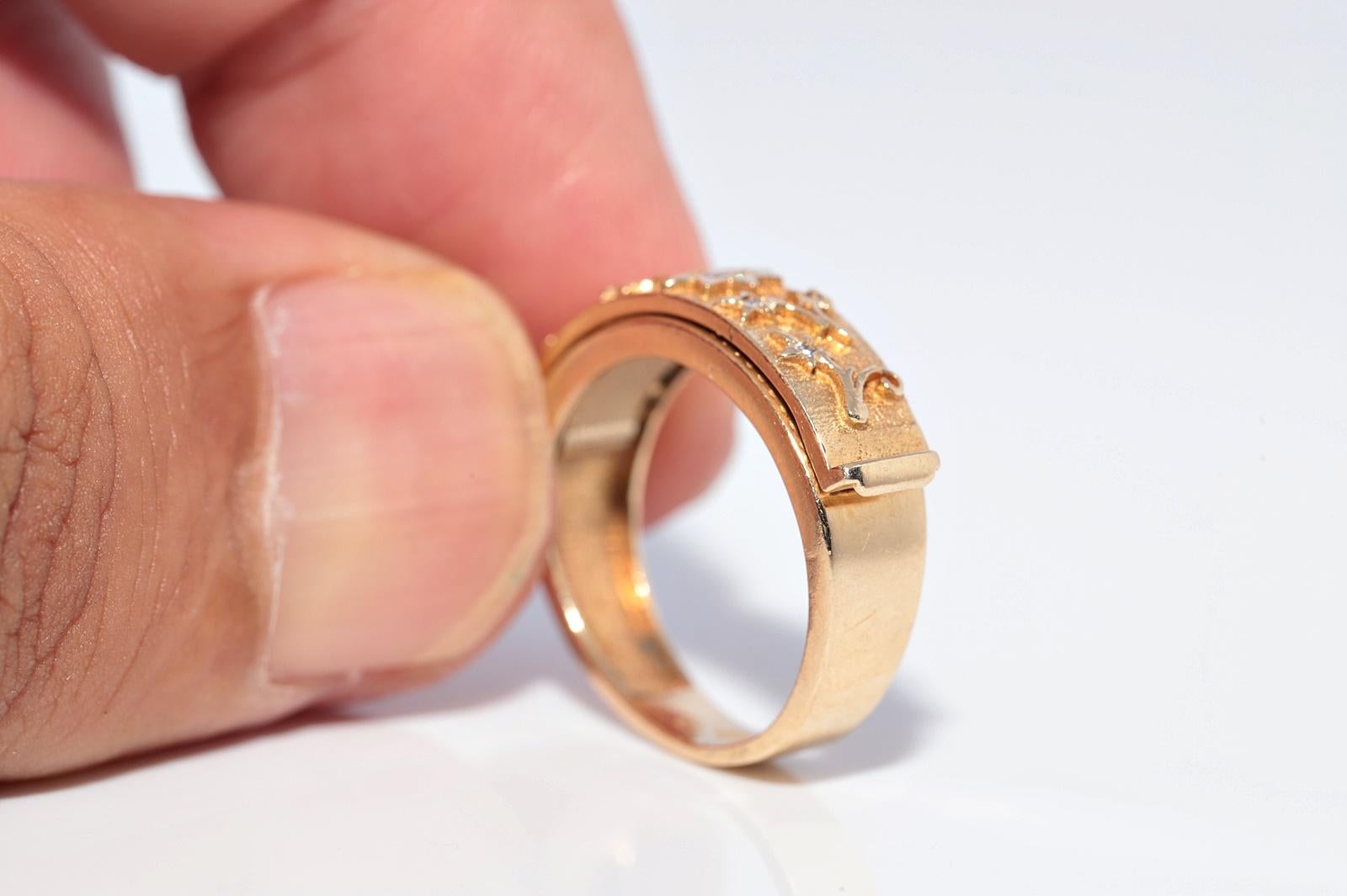 New Made 14k Gold Natural Diamond Decorated Darling Written Ring In New Condition For Sale In Fatih/İstanbul, 34