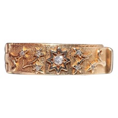 New Made 14k Gold Natural Diamond Decorated Darling Written Ring New Made 14k Gold Natural Diamond Decorated Darling Written Ring