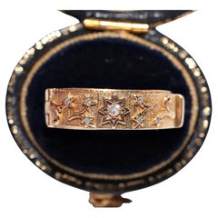New Made 14k Gold Diamante naturale decorato Anello scritto Darling