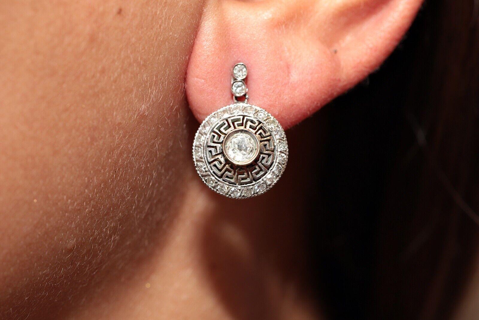 Neuer gefertigter 14k Gold natürlicher Diamant-Dekorierter Tropfenohrring im Angebot 5