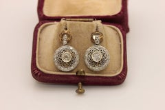 New Made 14k Gold Natural Diamond Decorated Drop Earring