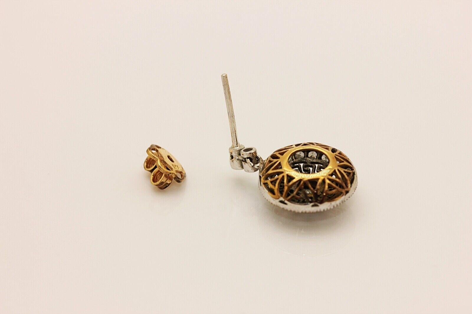 Orecchini a goccia decorati con diamanti naturali in oro 14k di nuova produzione In condizioni Nuovo in vendita a Fatih/İstanbul, 34