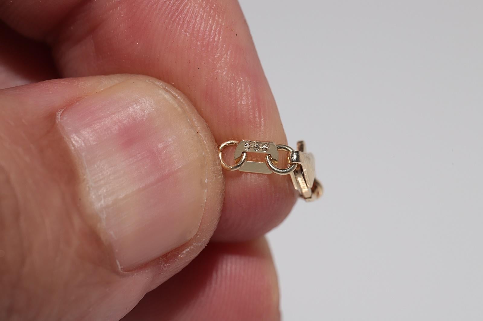 New Made 14k Gold natürlichen Diamanten dekoriert Emaille-Anhänger Herz Halskette im Angebot 5