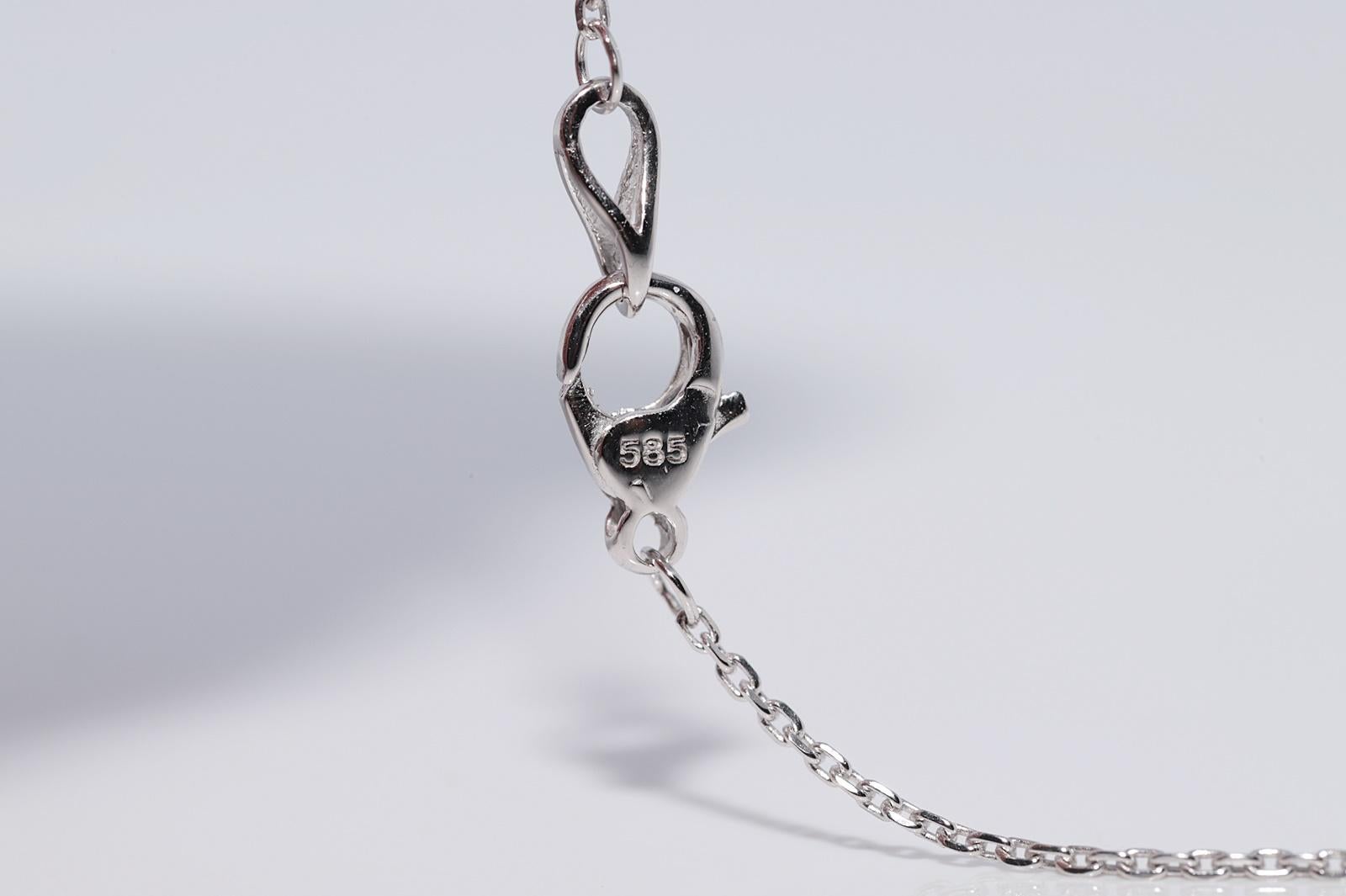 Collana decorata con diamanti naturali in oro 14k di nuova produzione in vendita 5
