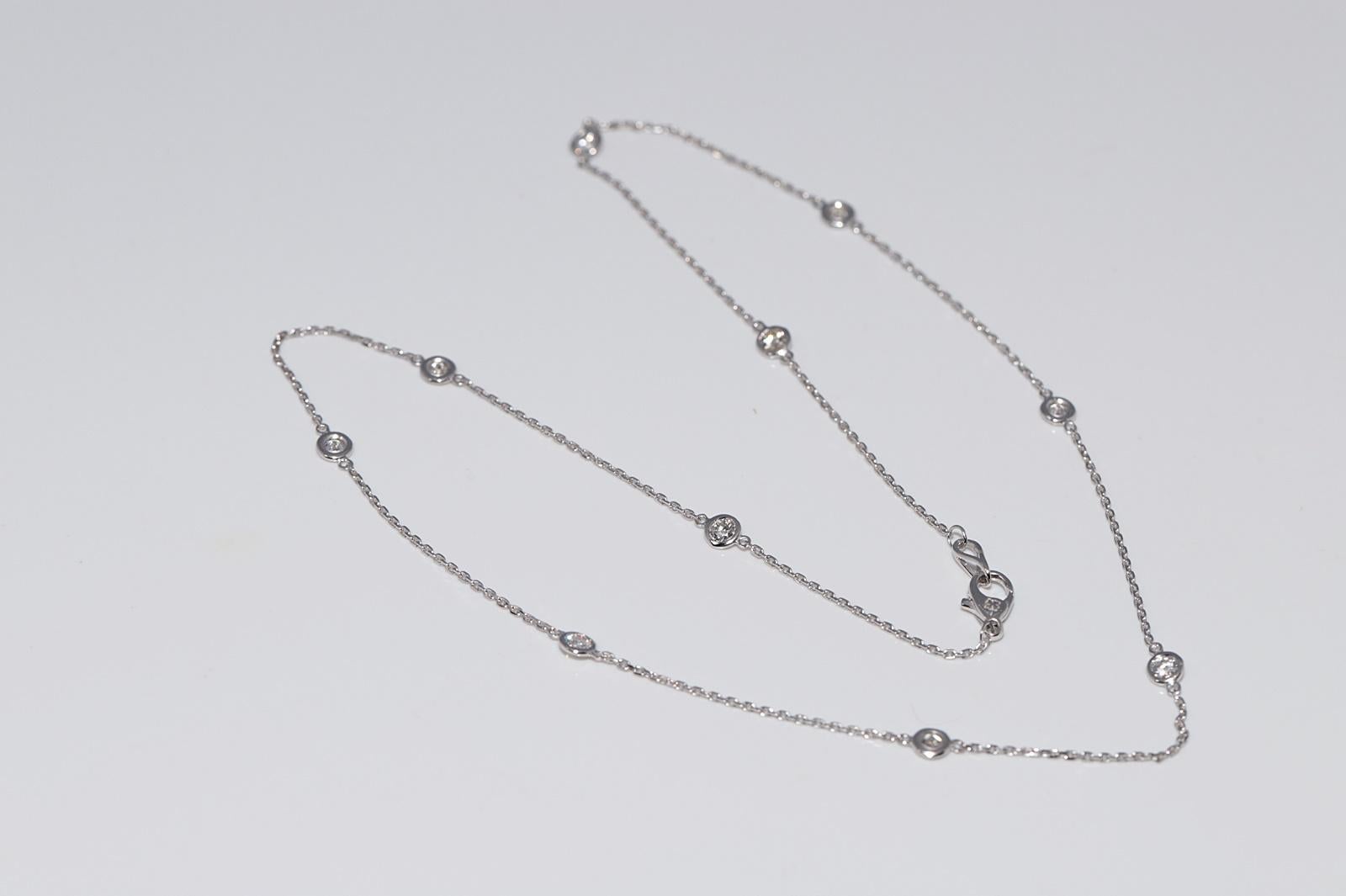 Collana decorata con diamanti naturali in oro 14k di nuova produzione in vendita 7