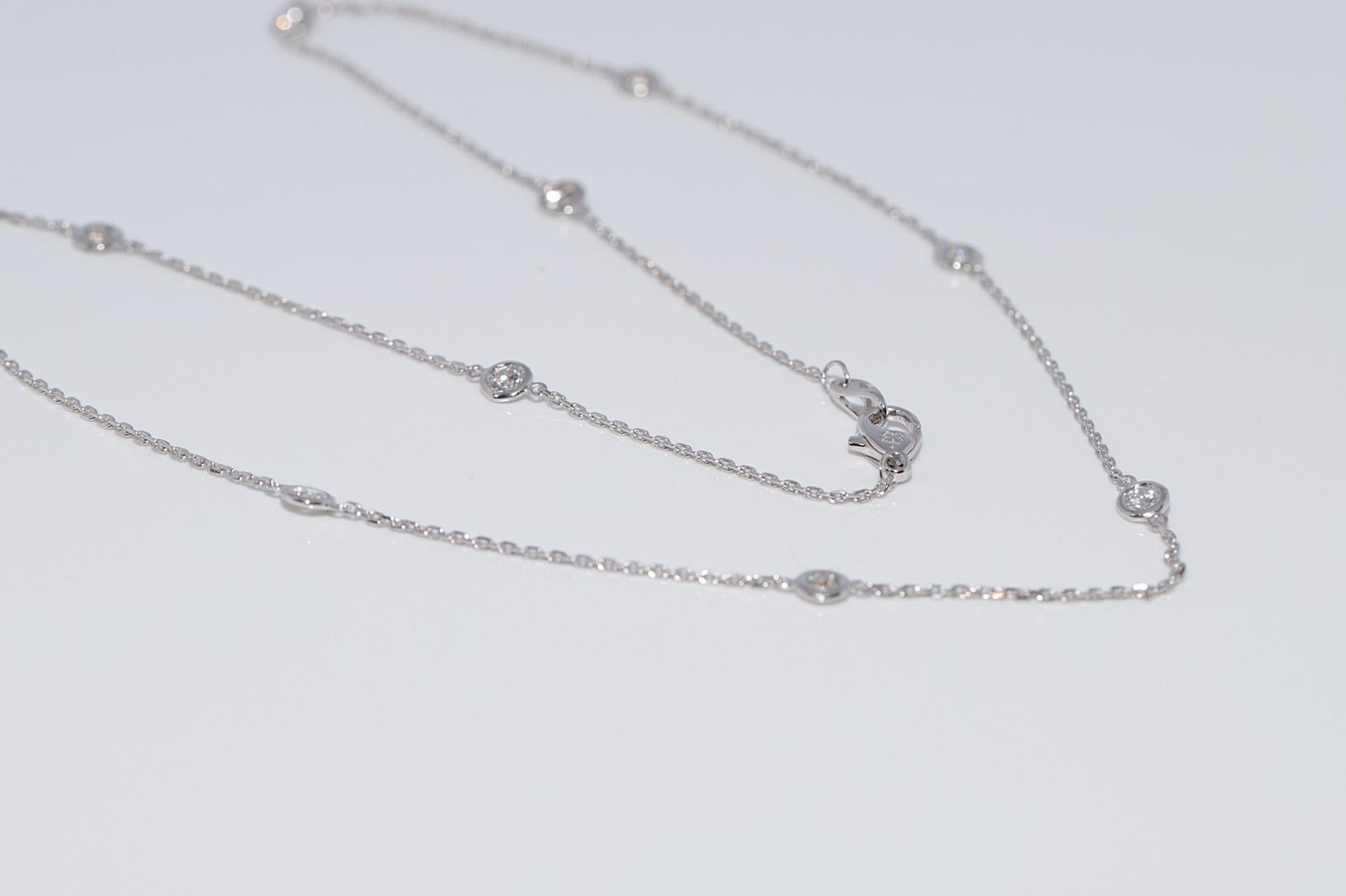 Collana decorata con diamanti naturali in oro 14k di nuova produzione in vendita 8