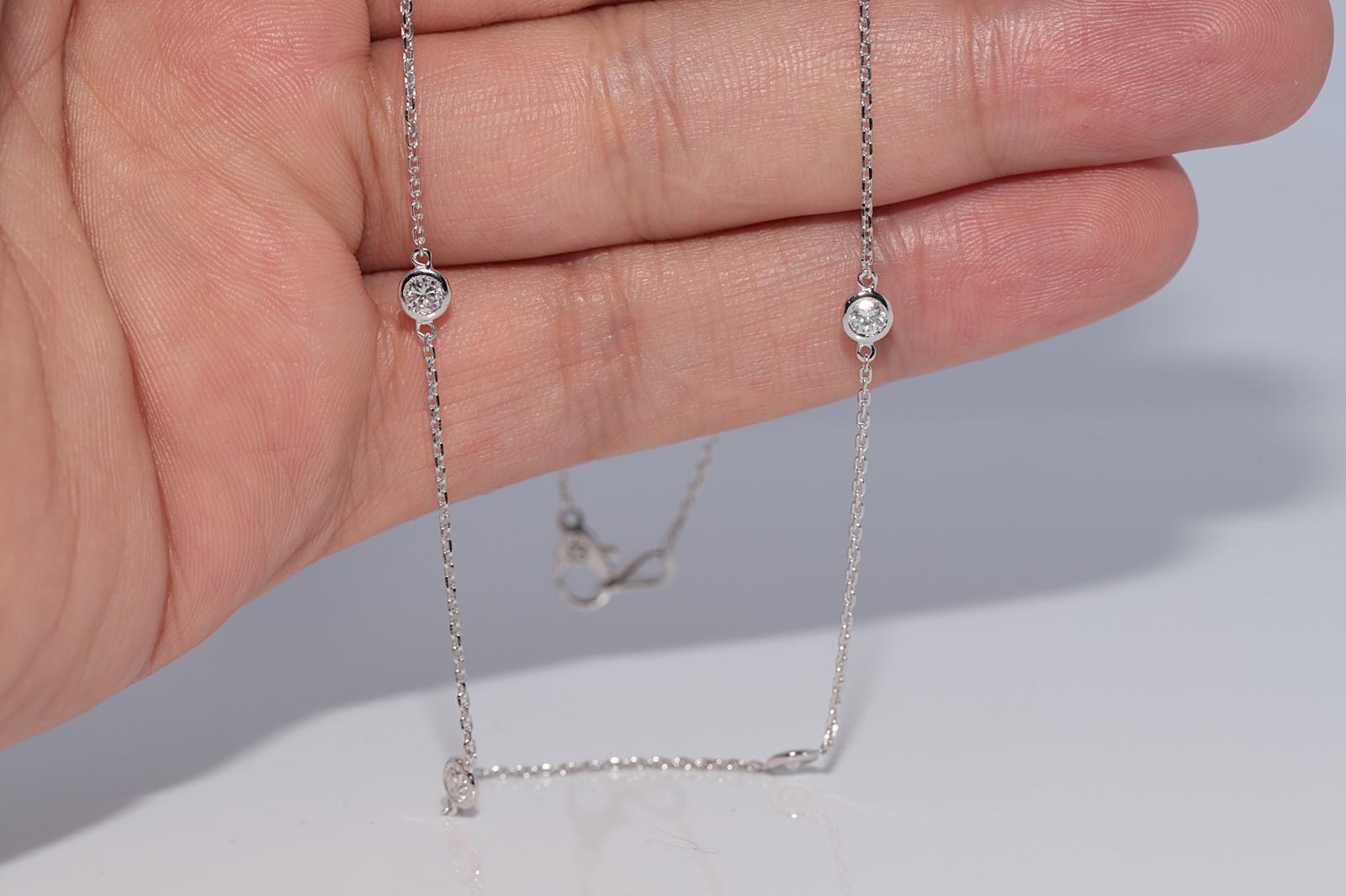 Collana decorata con diamanti naturali in oro 14k di nuova produzione In condizioni buone in vendita a Fatih/İstanbul, 34