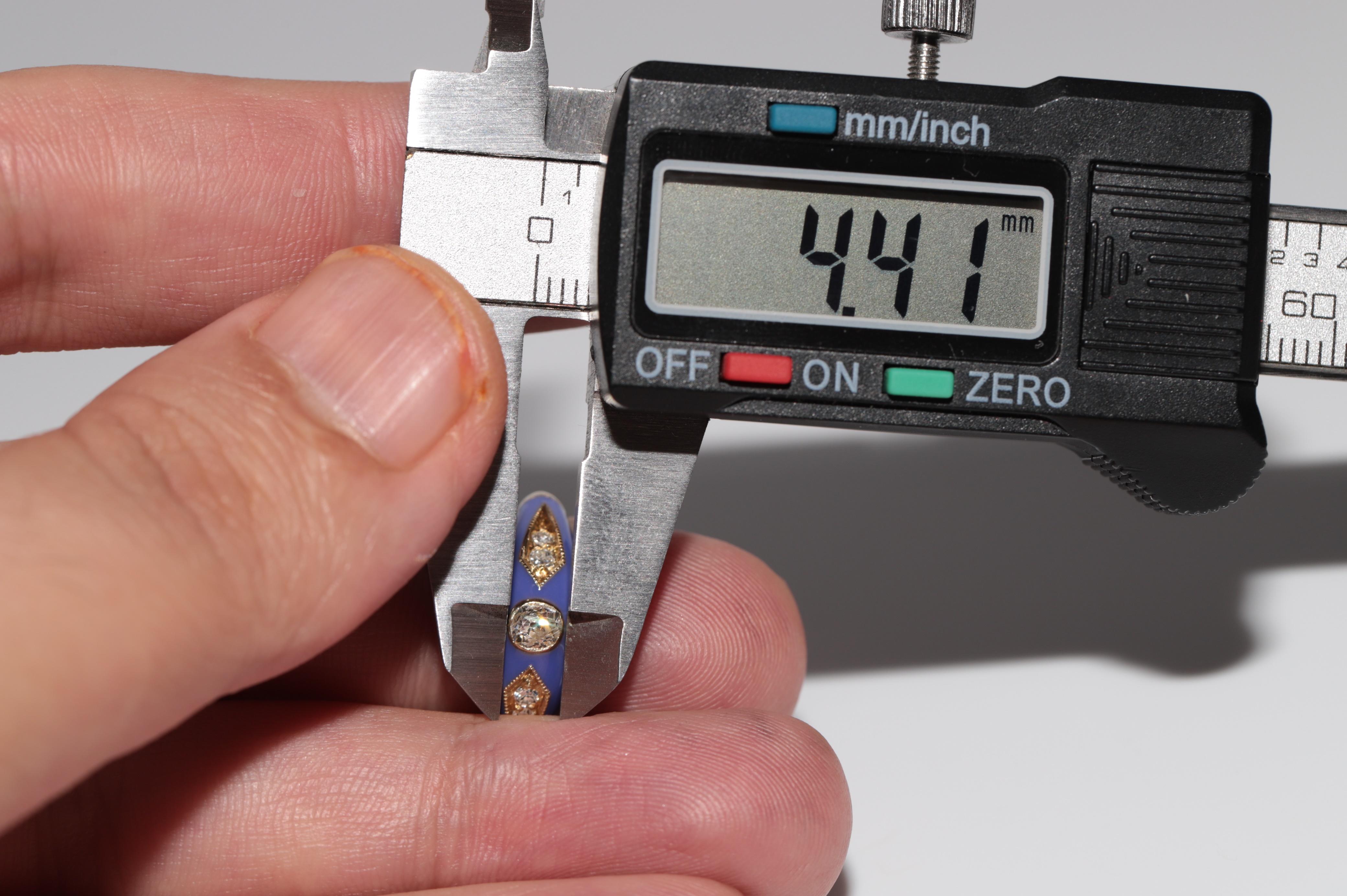 Bague jonc en or 14 carats, décorée de diamants naturels et d'émail violet, neuve en vente 8