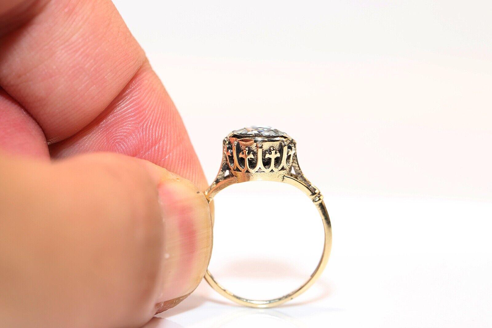 Neuer, dekorativer Solitär-Ring aus 14 Karat Gold mit natürlichem Diamant im Rosenschliff  im Zustand „Neu“ im Angebot in Fatih/İstanbul, 34