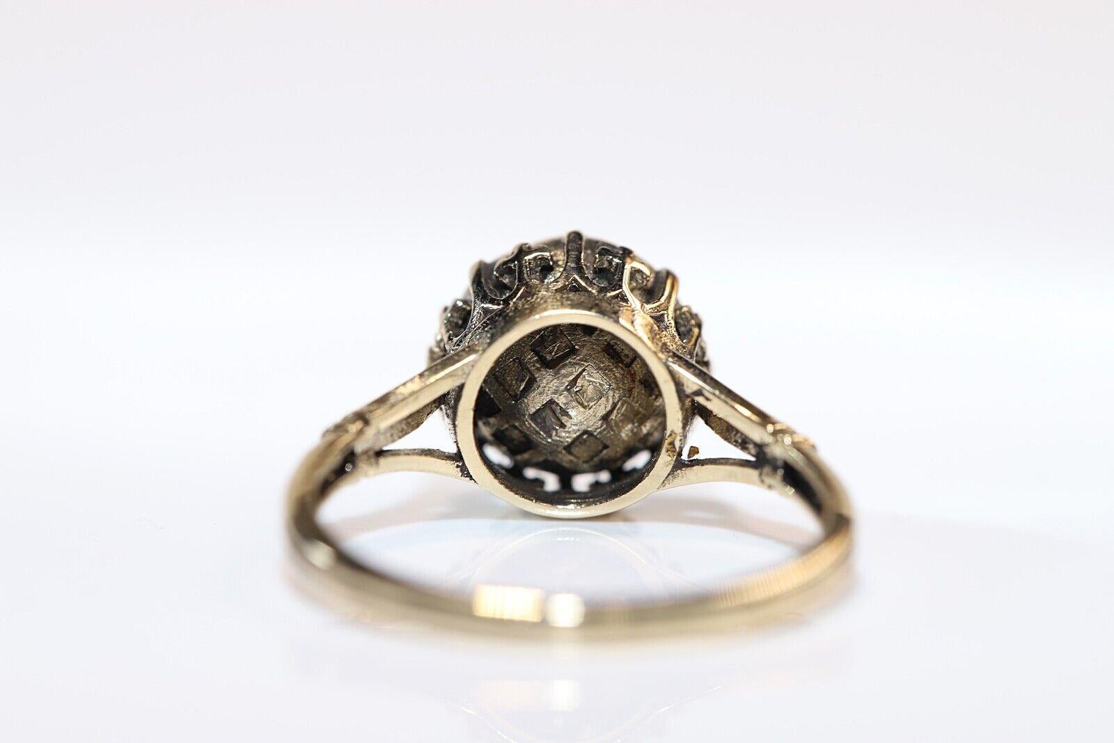 Neuer, dekorativer Solitär-Ring aus 14 Karat Gold mit natürlichem Diamant im Rosenschliff  Damen im Angebot