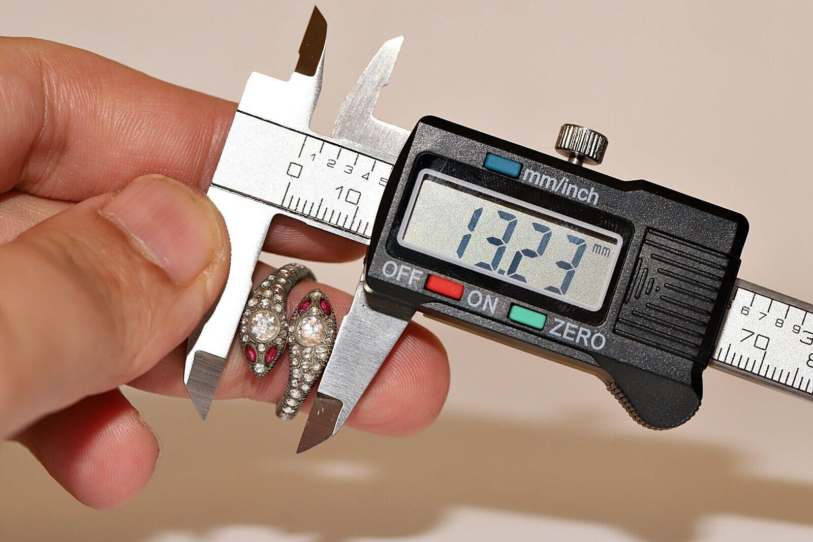 Bague serpent en or 14 carats, diamants naturels taille rose et rubis, neuve en vente 5