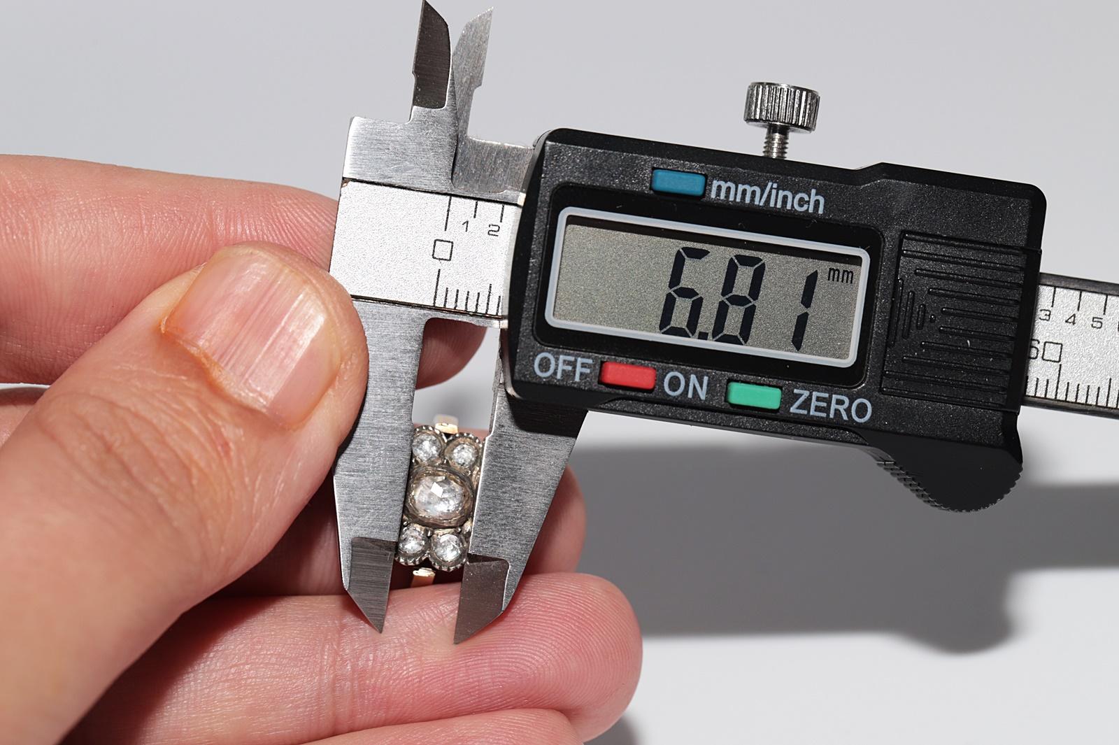 Bague décorée de diamants naturels taille rose en argent 14 carats, nouvellement fabriquée en vente 6