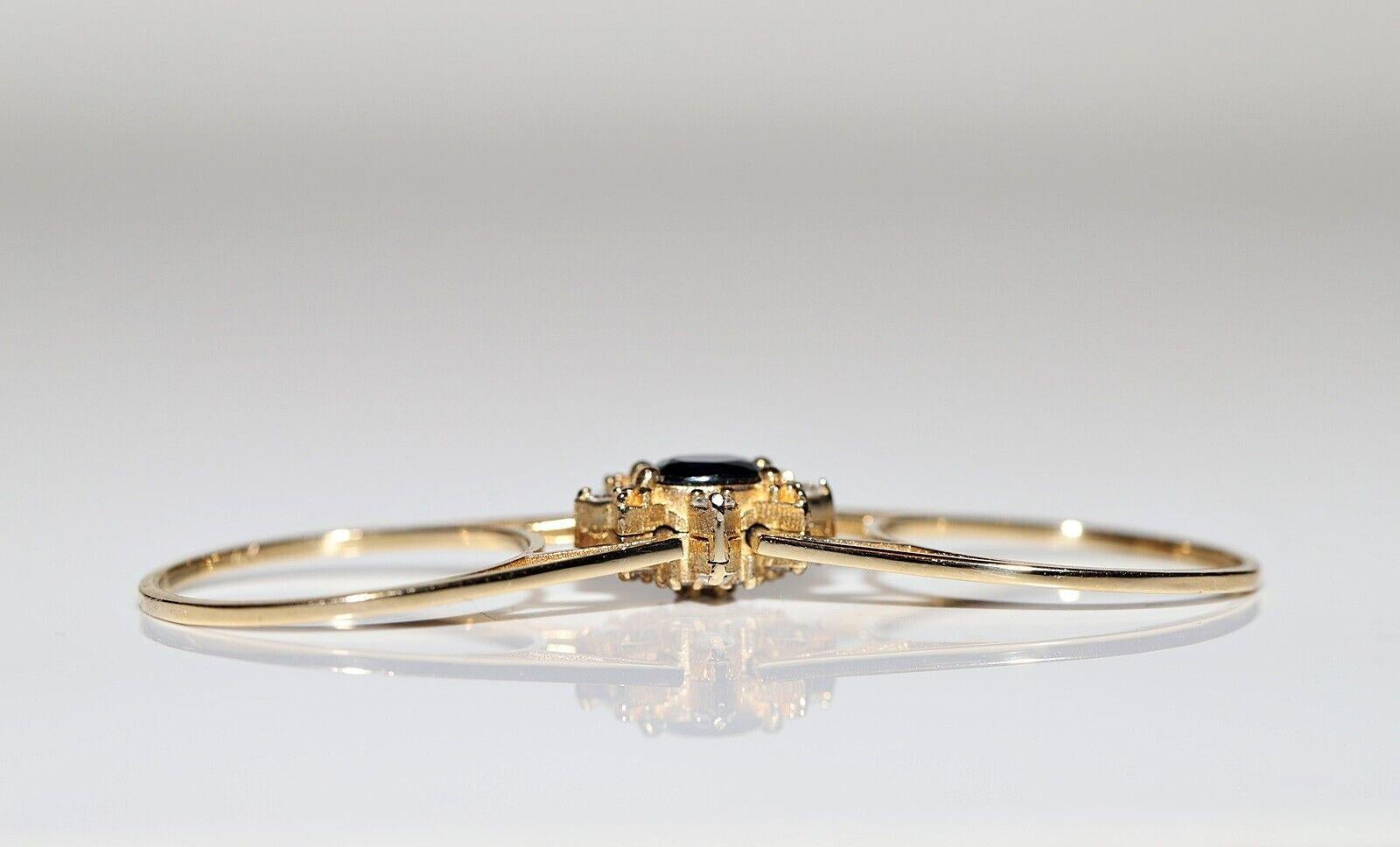 Modern New Made 14k Gold Two Face Natural Diamond And Sapphire Decorated Ring For Sale