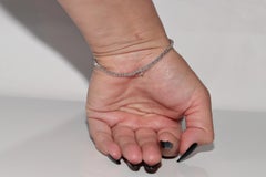 Bracciale nuovo in oro bianco 14k, di seconda mano, decorato con diamanti naturali