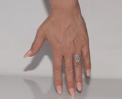 New Made 18k Gold Estate Natural Diamond Decorated Navette Ring