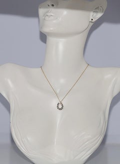 New Made 18k Gold Horse Shoe Design Natural Diamond Decorated Pendant Necklace