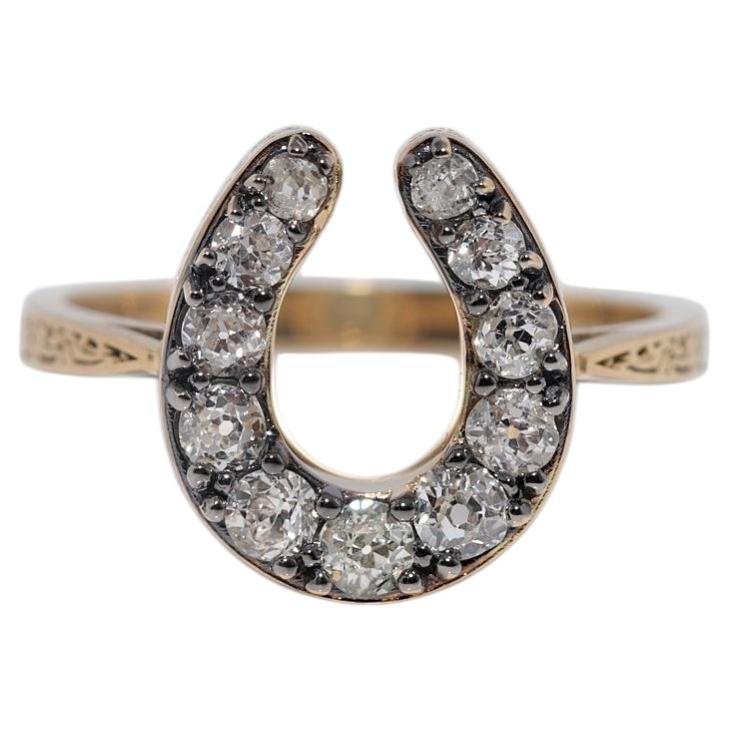 Anello decorato con diamanti naturali in oro 18k New Made Horse Shoe Design