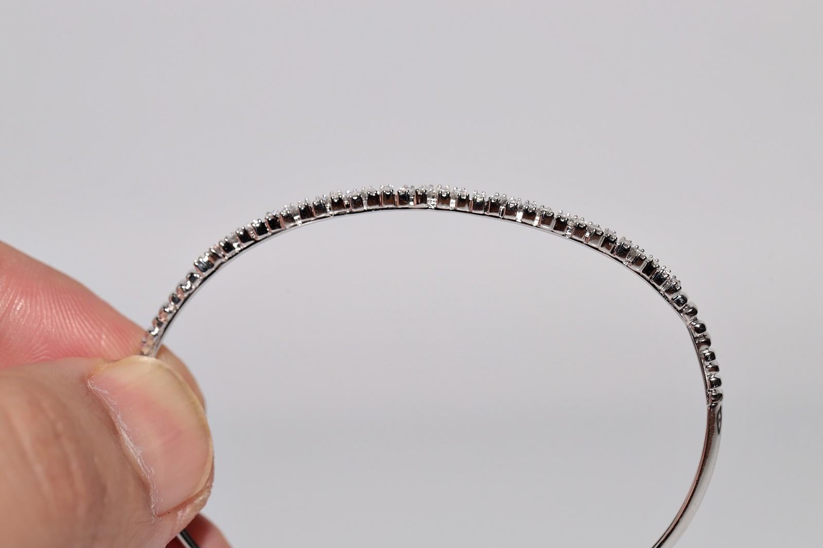 Neu Hergestellter 18k Gold Natürlicher Baguetteschliff Diamant-Armreif mit Baguetteschliff Dekoriert im Angebot 8