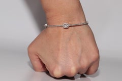 New Made  18k Gold Natural Brilliant And Baguette Cut Diamond Bangle Bracelet