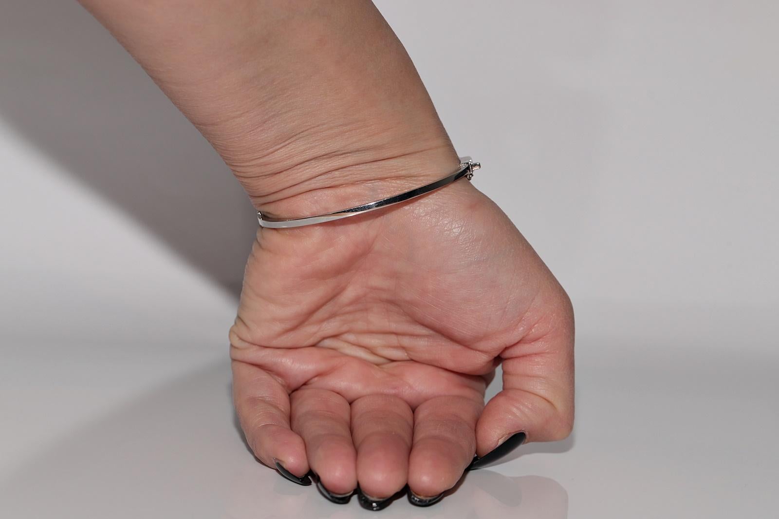 New Made  Bracelet jonc en or 18 carats avec diamants naturels brillants et taille baguette Bon état - En vente à Fatih/İstanbul, 34