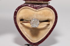 New Made 18k Gold natürlichen Kissenschliff Diamant dekoriert Solitär-Ring