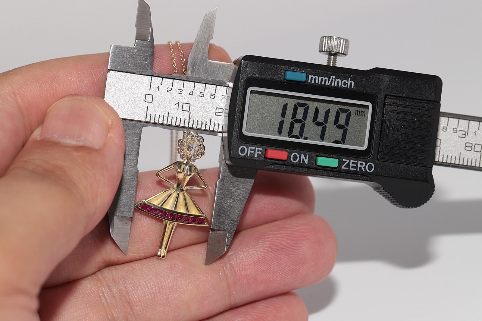 New Made Or 18k Diamant Naturel et Rubis Calibré  Collier Ballerine en vente 5