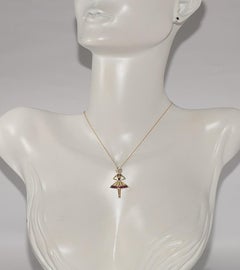 New Made 18k Gold Natural Diamond And Caliber Cut Ruby  Ballerina Necklace