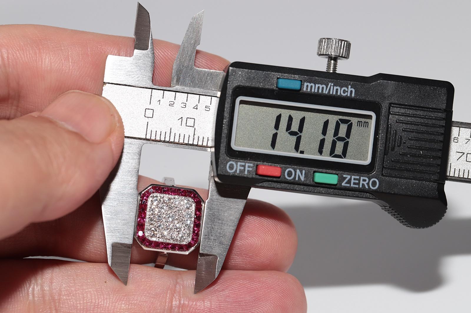 New Made Bague en or 18k ornée de diamants naturels et de rubis de taille calibre en vente 5