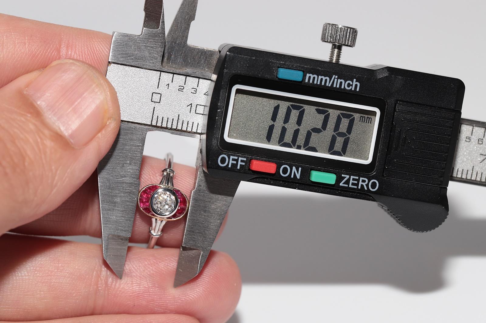 Neuer Solitär-Ring, 18 Karat Gold, natürlicher Diamant und Rubin im Kaliberschliff, Solitär im Angebot 4