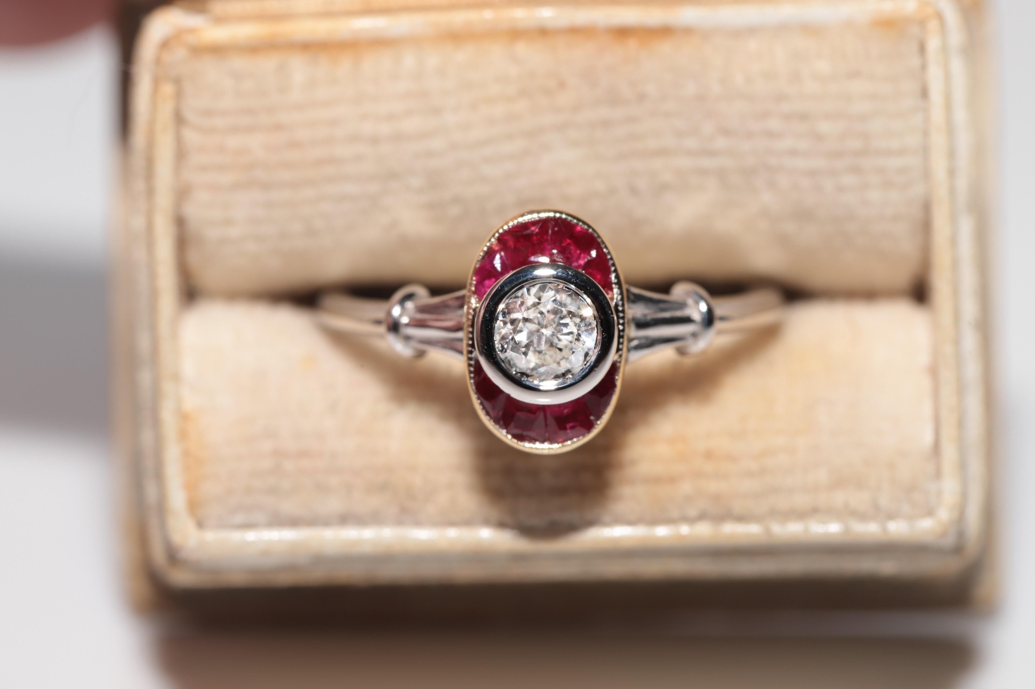 Neuer Solitär-Ring, 18 Karat Gold, natürlicher Diamant und Rubin im Kaliberschliff, Solitär im Angebot 10