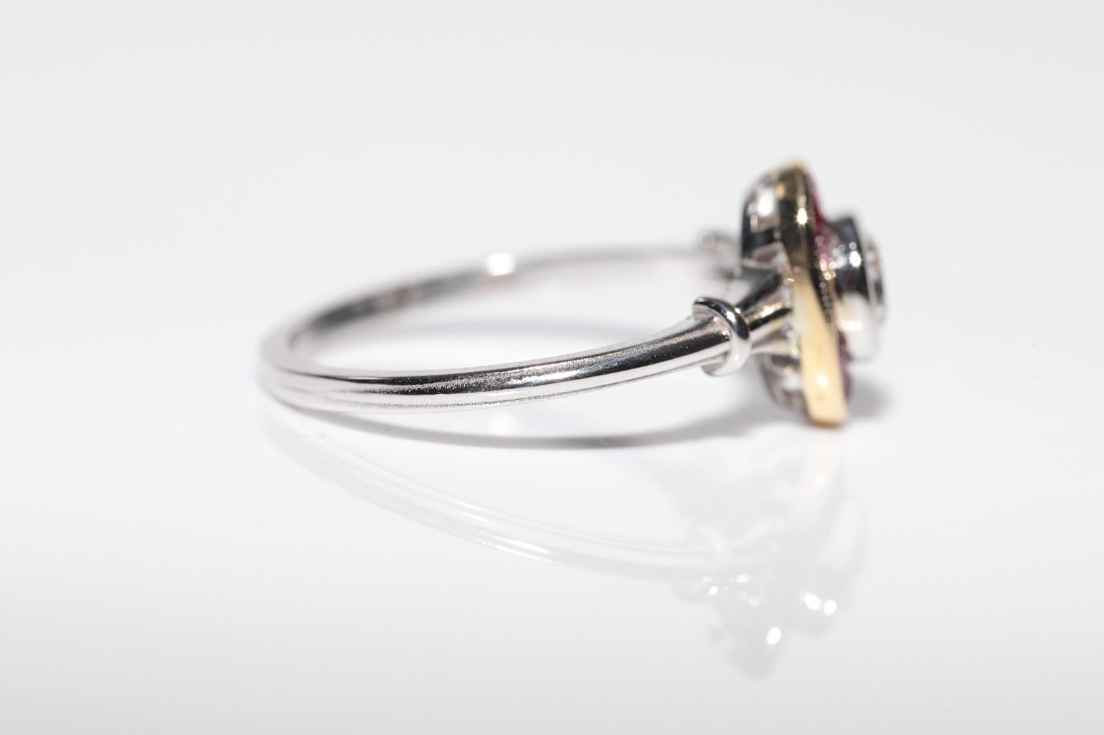 Neuer Solitär-Ring, 18 Karat Gold, natürlicher Diamant und Rubin im Kaliberschliff, Solitär im Zustand „Neu“ im Angebot in Fatih/İstanbul, 34