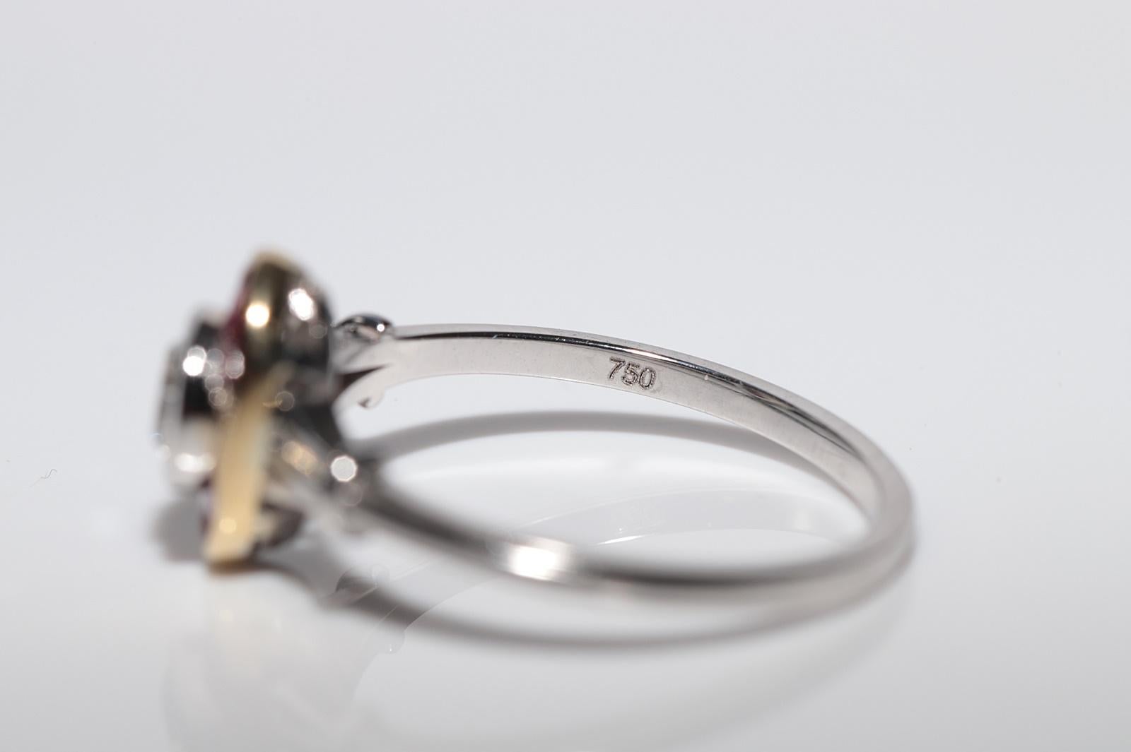 Neuer Solitär-Ring, 18 Karat Gold, natürlicher Diamant und Rubin im Kaliberschliff, Solitär im Angebot 2