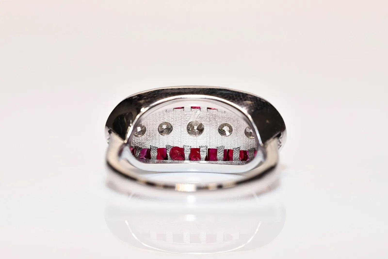 New Made 18k Gold Natural Diamond And Caliber Ruby Decorated Ring In New Condition For Sale In Fatih/İstanbul, 34