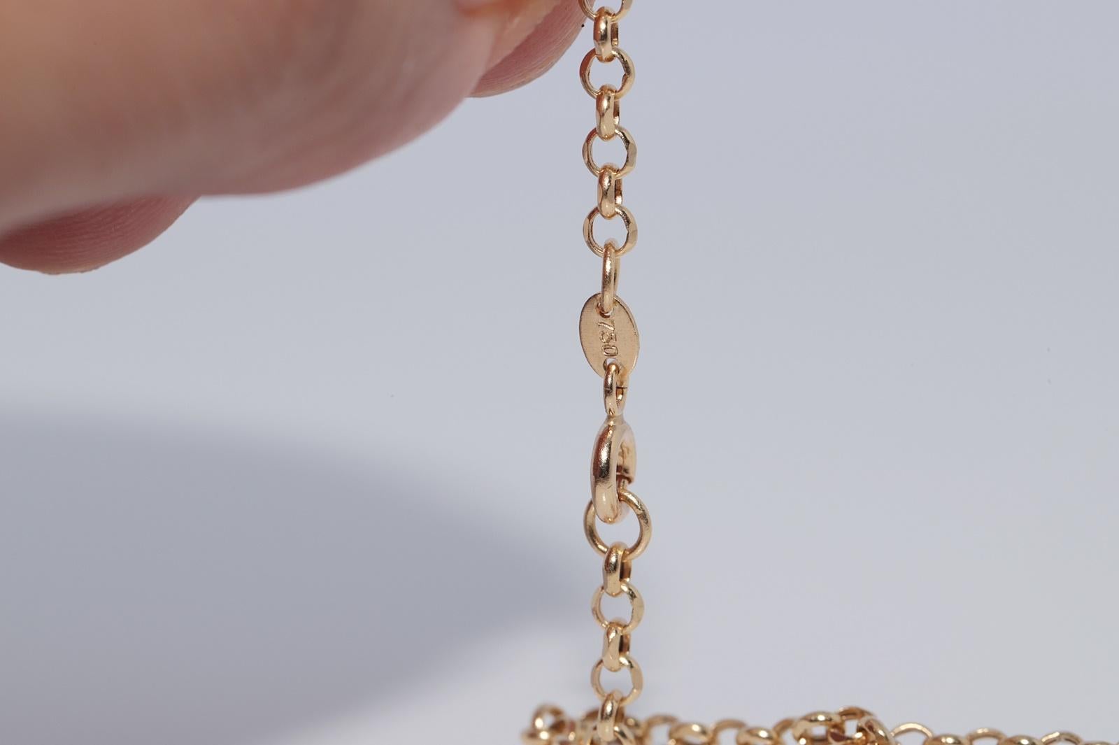 New Made Collier pendentif Moon en or 18k orné de diamants naturels et d'émail en vente 8