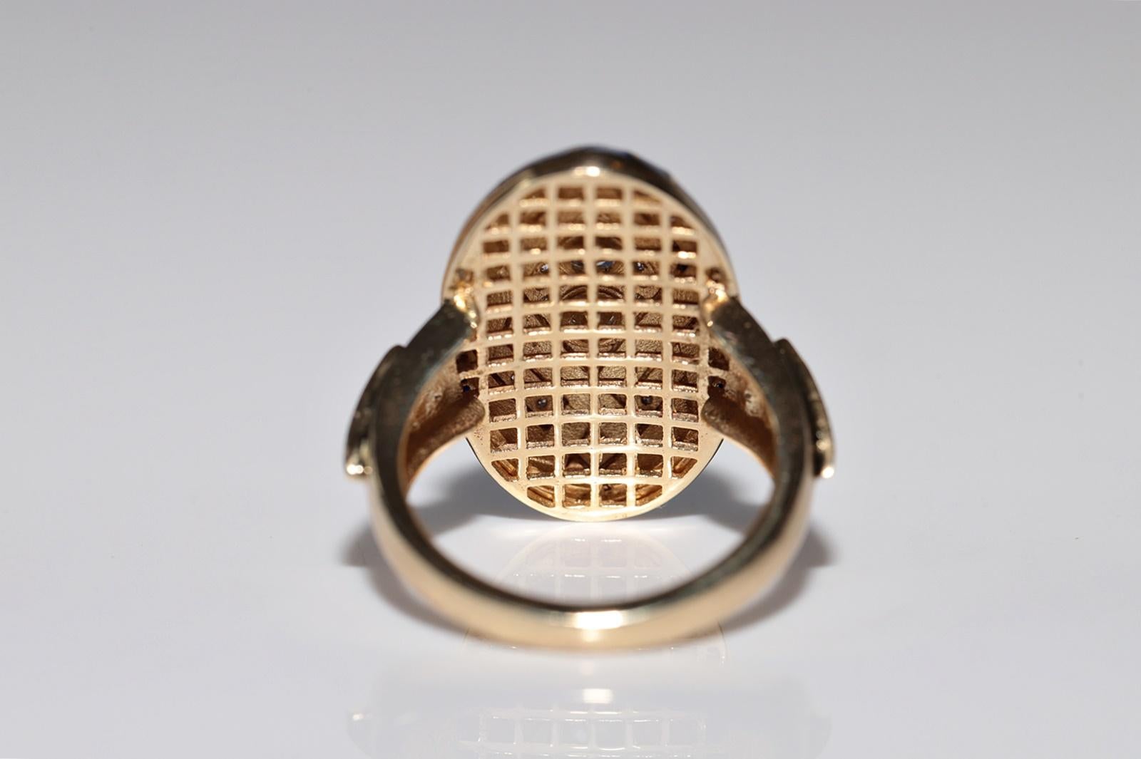 Women's New Made 18k Gold Natural Diamond And Enamel Decorated Oval Ring For Sale