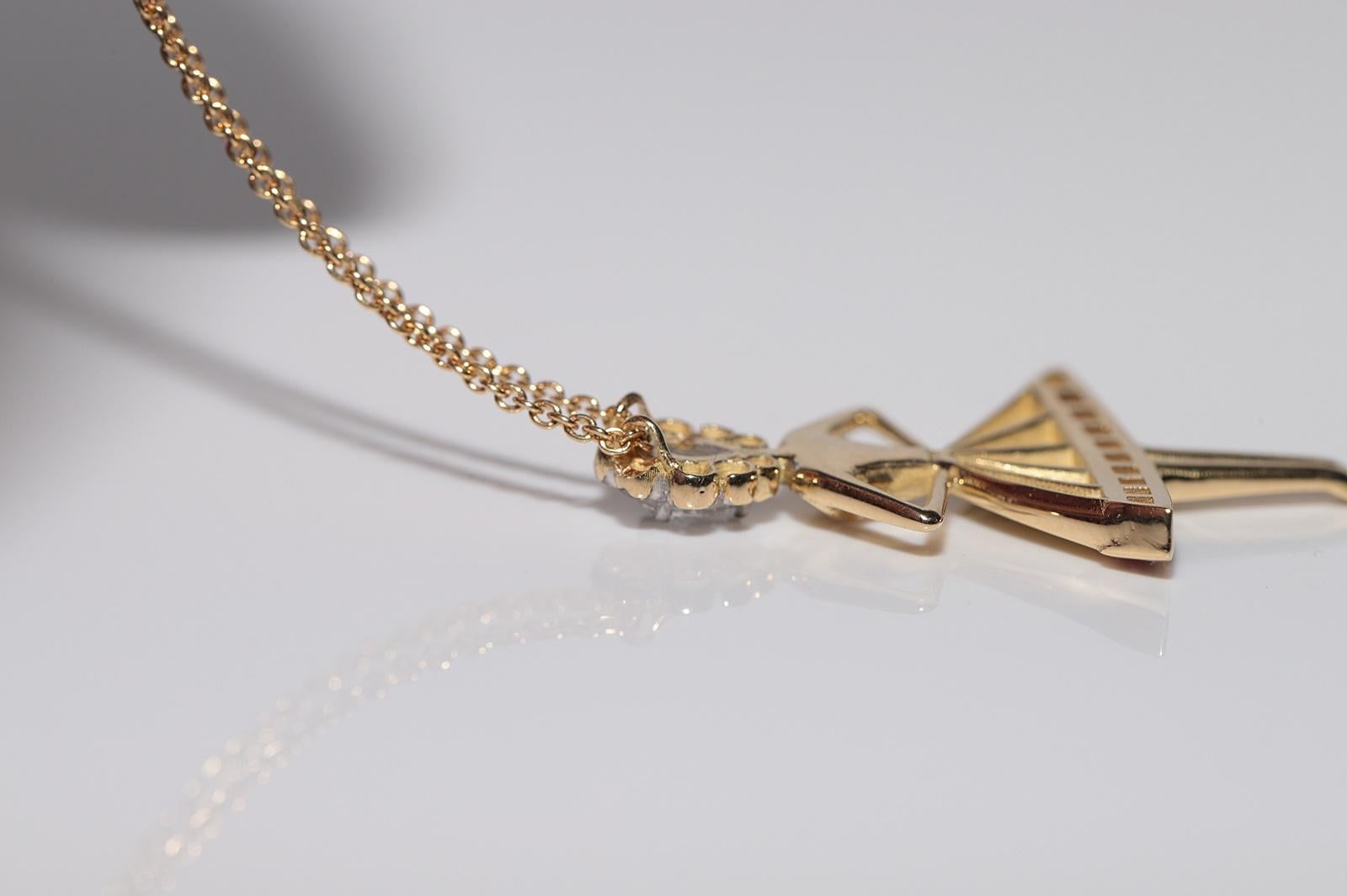 Collana con diamante naturale e rubino Ballerina Lady in oro 18k di nuova produzione in vendita 9