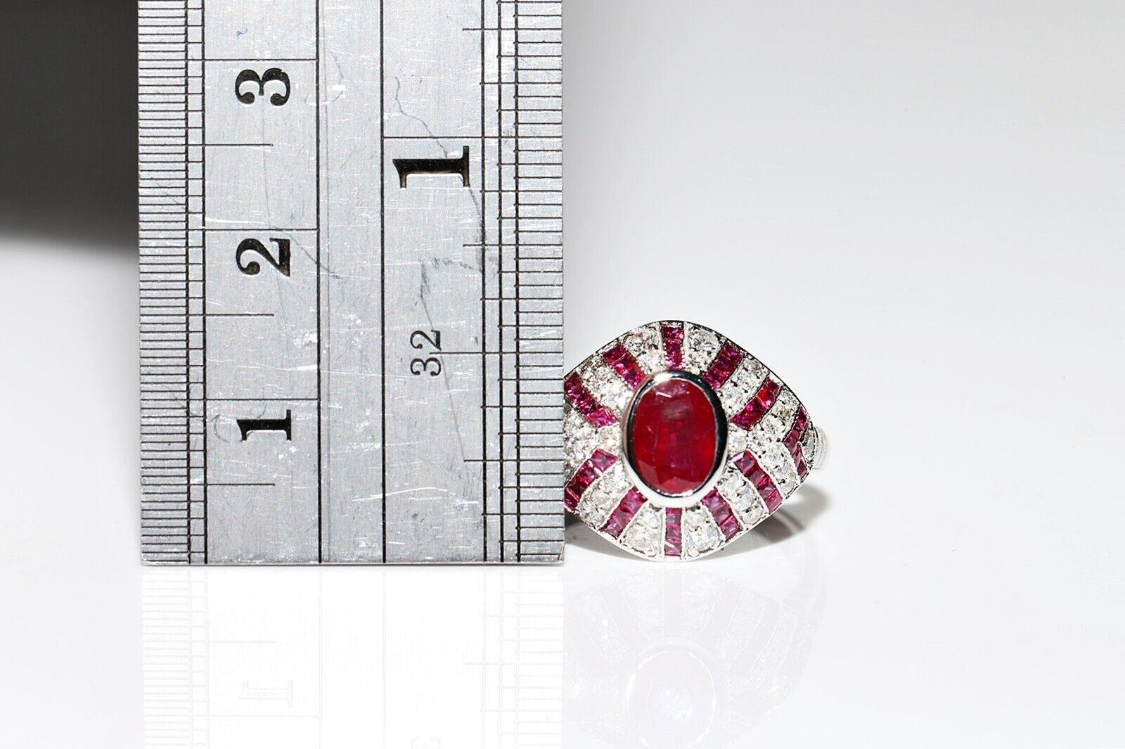 New Made 18k Gold Natural Diamond And Ruby Decorated Cocktail Ring For Sale 6