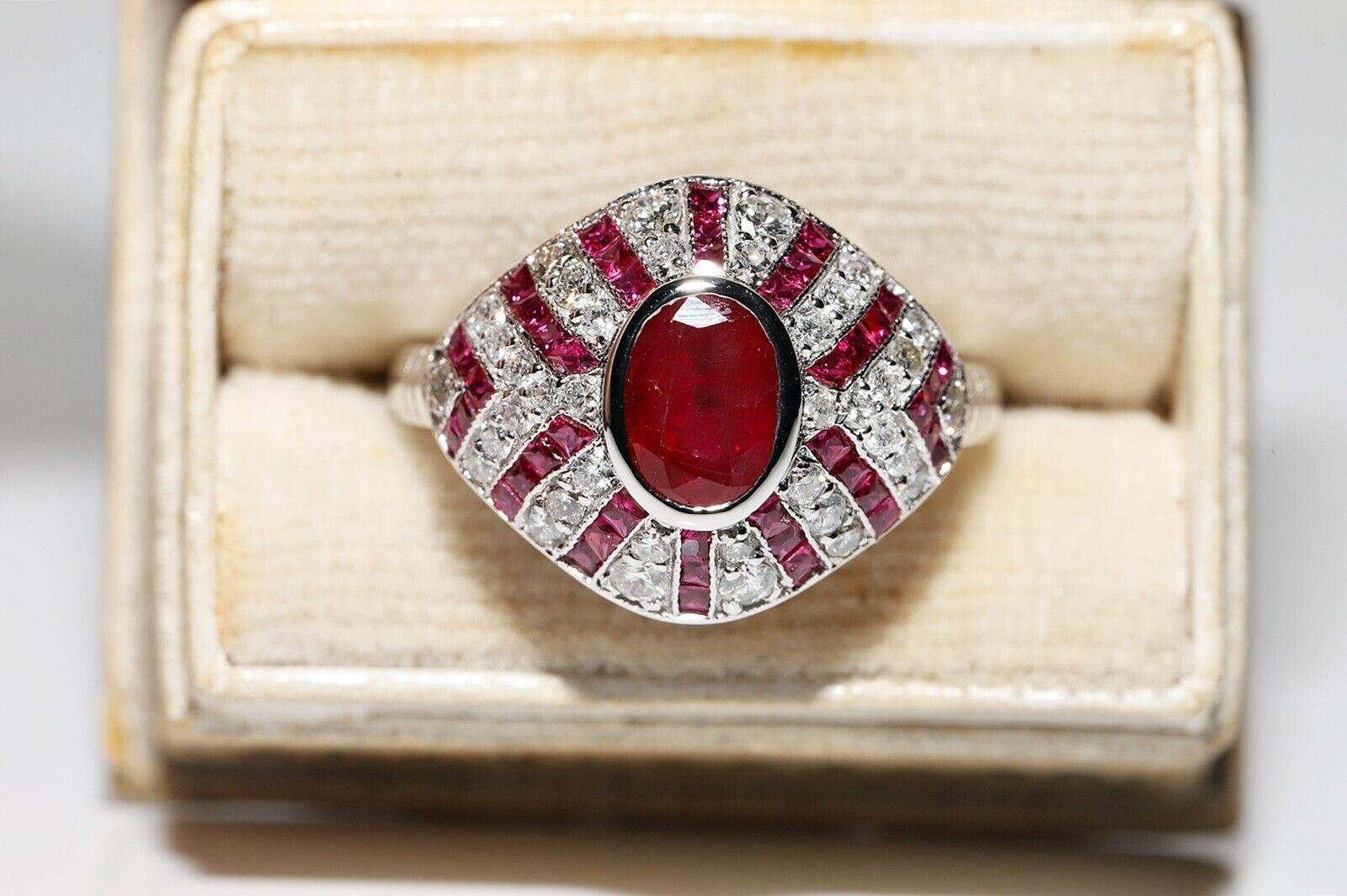 New Made 18k Gold Natural Diamond And Ruby Decorated Cocktail Ring For Sale 9