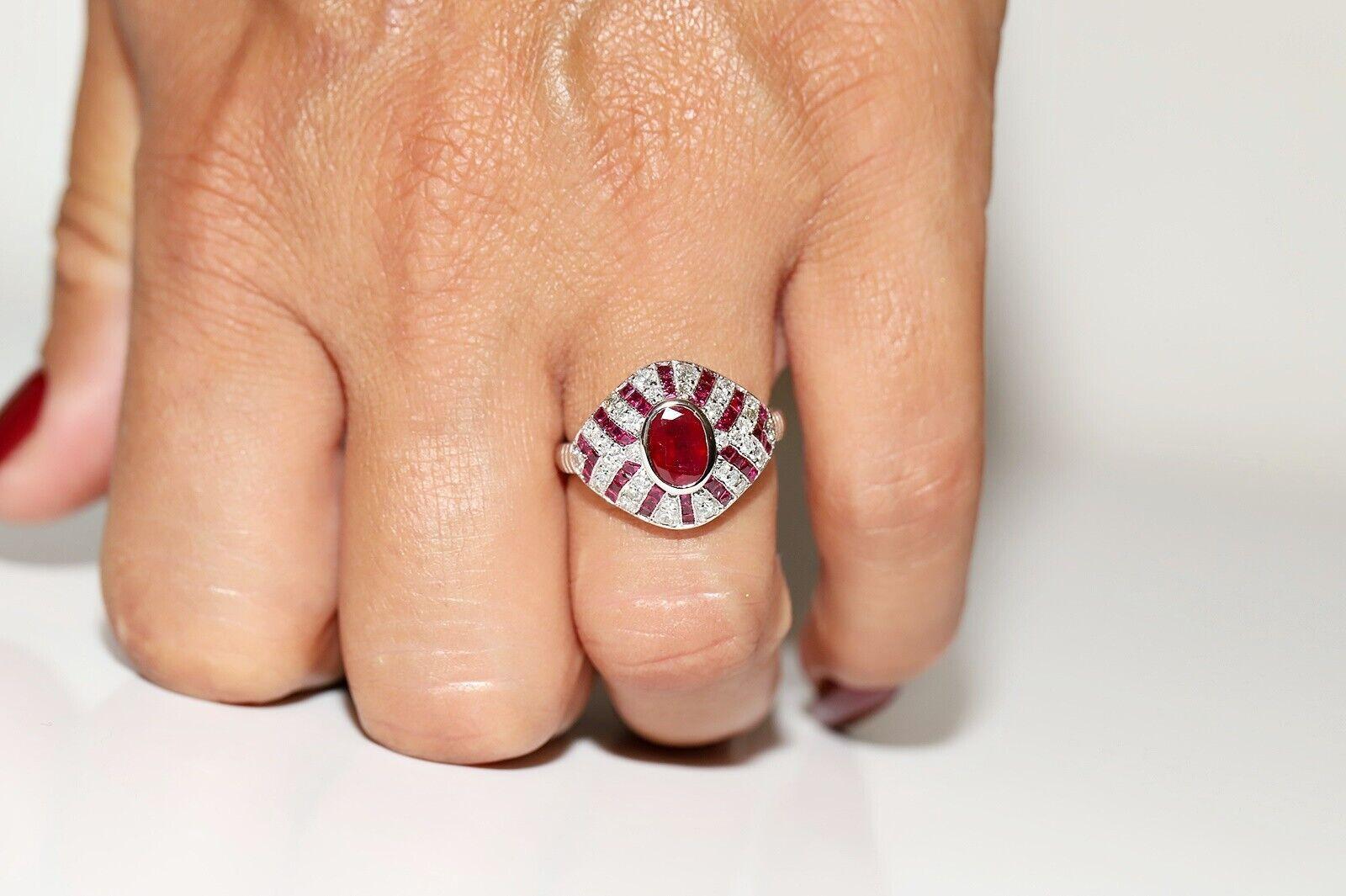 Modern New Made 18k Gold Natural Diamond And Ruby Decorated Cocktail Ring For Sale
