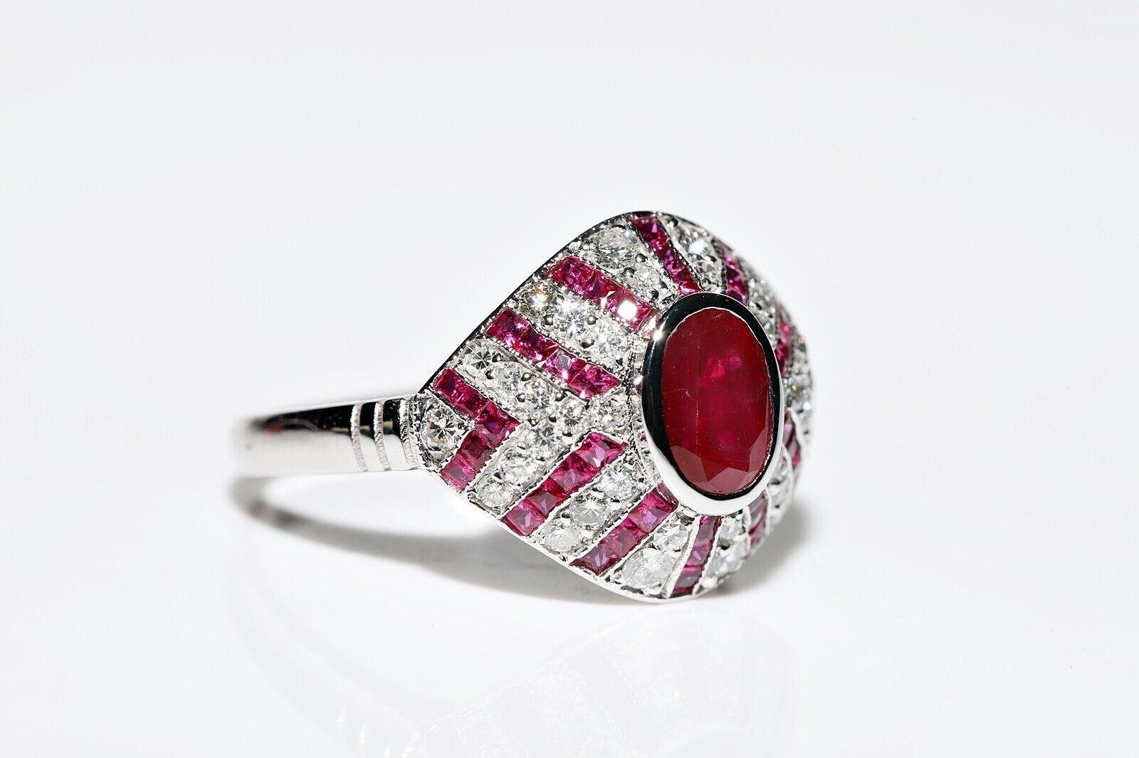 Women's New Made 18k Gold Natural Diamond And Ruby Decorated Cocktail Ring For Sale
