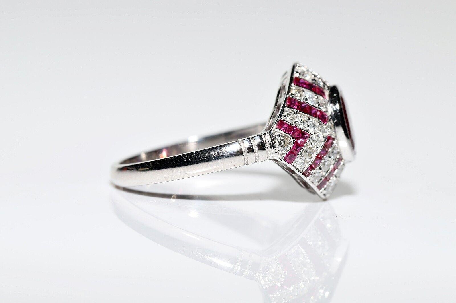 New Made 18k Gold Natural Diamond And Ruby Decorated Cocktail Ring For Sale 1