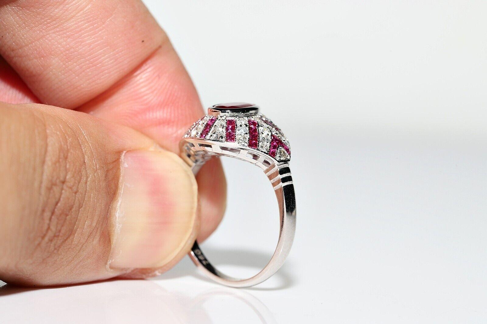New Made 18k Gold Natural Diamond And Ruby Decorated Cocktail Ring For Sale 2