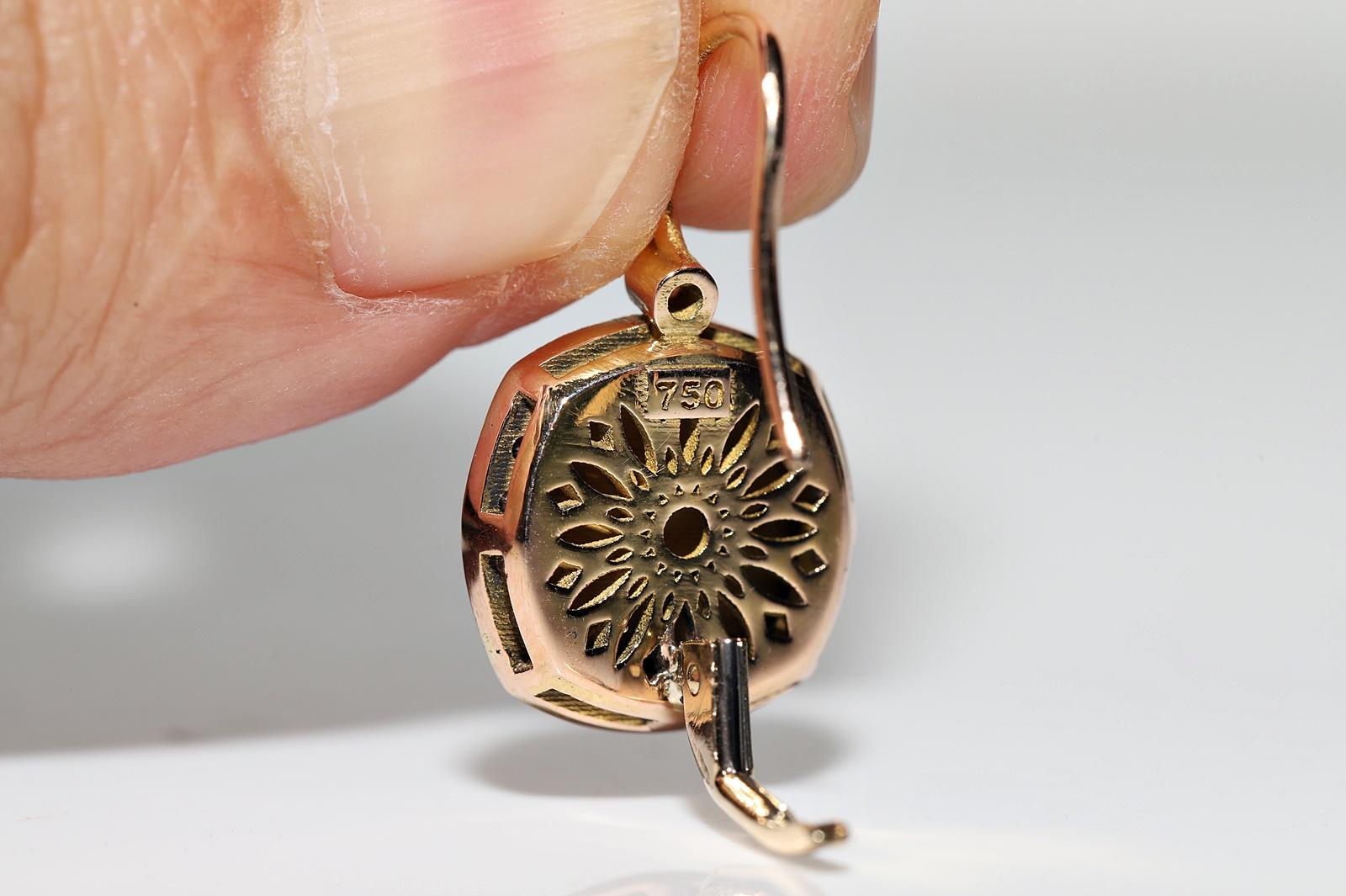 Nueva Fabricación Oro 18k Decorado con Diamantes Naturales  Sorprendente pendiente en venta 4